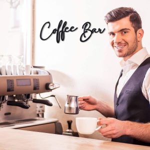 ARS® 3 Pieces Coffee Bar Sign Coffee Bar Wall Sign Rustic Acrylic Coffee Cup Wall Art for Coffee Bar Letter Sign Farmhouse Kitchen Wall Decor for Home Restaurants Decoration (Black) - Image 4