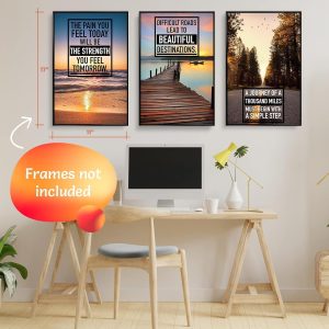 ARS® Motivational Wall Art Set of 6, 11x17 in. Vinyl, Portrait, Rectangular, Office, Classroom, Home, Gym, Bathroom Decor - Image 8