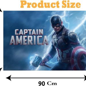 ARS® Captain America Canvas Wall Art 60x90cm – Framed Superhero Poster for Home, Office & Bedroom – Marvel Canvas, 1 Piece - Image 3