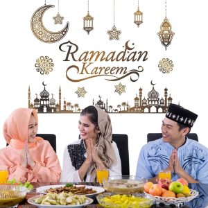 ARS® Ramadan Decorations Eid Mubarak Kareem Stickers, Islamic Wall Decor Happy Ramadan Mubarak Arabic Party Decor, Window Living Room Bedroom Mirror Wall Party Decorations Supplies - Image 5