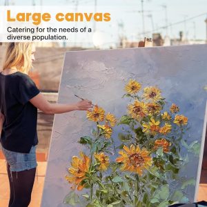 ARS® Blank Canvas 80 x 90 cm White - this premium-quality canvas 100% Cotton Artist Canvas Boards and Panels For Painting, Acrylic Pouring, Oil Paint Dry & Wet Art Media - Image 4