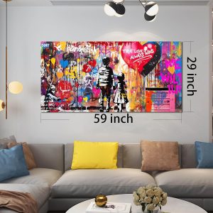 ARS® Pink Canvas Wall-Art - Graffiti Wall Decor Aesthetic - Balloon Poster Large Wall Art for Living Room Ready to Hang Size 30" x 60" - Image 2