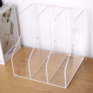 ARS® Desk Organizer, Acrylic Magazine Rack, Book Stand, File Holder for Office Organization and Accessories-Clear,3 Vertical Spaces 1 Pack (3 Slot V),A43GV - Image 2
