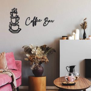ARS® 3 Pieces Coffee Bar Sign Coffee Bar Wall Sign Rustic Acrylic Coffee Cup Wall Art for Coffee Bar Letter Sign Farmhouse Kitchen Wall Decor for Home Restaurants Decoration (Black) - Image 6