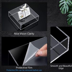 ARS® 6 Pcs Buffet Risers, Food Risers for Buffet Table, Display Stand for Catering Dessert Collectibles Jewelry Figures Show, 5 Sided Acrylic Cube Display Organizer Nesting Risers(Clear) - Image 4