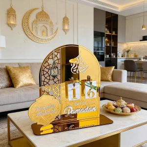 ARS® Ramadan Decorations for Home Ramadan Advent Calendar Countdown Calendars Eid Ramadan Calendar Ramadan Gift (Gold) - Image 7