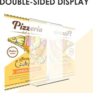 ARS® Acrylic Sign Holder A6, 2 Sided T-Type Display Stand, Clear Acrylic Tabletop Sign Holder for Menus, Prices & Promotions, 105 × 148 mm - Image 4