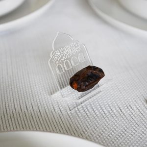 ARS® Ramadan Date Holder, Bismillah Islamic Calligraphy, Iftar Party, Ramadan Table Decoration, Eid Mubarak Gift (5 Pcs, Dome Design, Transparent) - Image 3