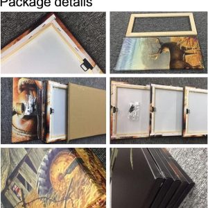 ARS® 5 Piece Canvas Wall Art Koran Page Stock Photo Painting Muslim Islamic Culture Picture The Koran Arabic Calligraphy Home Wall Decor for Bedroom Framed Stretched Ready to Hang(60Wx32H inches) - Image 6