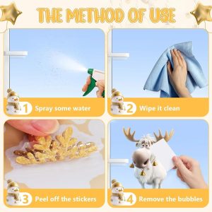 ARS® Christmas Window Clings Decorations, Merry Christmas Snowflake Window Stickers Decals, Glass Window Double Sided Christmas Decorations for Doors, Shop Windows, Glass Fronts - Image 6