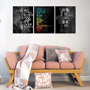 ARS® Motivational Office Wall Art Inspirational Canvas Wall Art Hustle Posters Wall Decor Entrepreneur Quote Wall Paintings Picture 3 Pieces Artwork for Bedroom Home Decor Wooden Framed (36" Wx16" H) - Image 2