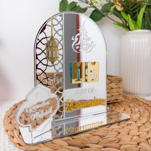 ARS® Ramadan Decorations Acrylic Advent Countdown Calendar, Eid Ramadan Table Decorations for Home and Office Party, 30-Day DIY Gifts (Silver) - Image 7