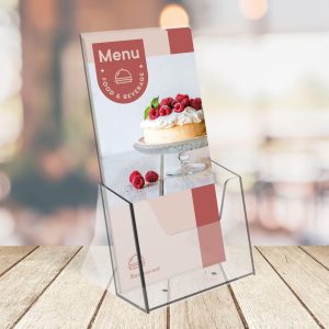 ARS® A6 Brochure Holder Injection Mould, Crystal Clear acrylic, Construction Booklet, Flyer Menu Display Dispenser Office, Restaurants Reception Portrait,Clear - Image 5