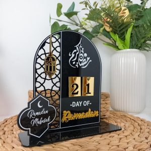 ARS® Ramadan Decorations Acrylic Advent Countdown Calendar, Eid Ramadan Table Decorations for Home and Office Party, 30-Day DIY Gifts﻿ (Black) - Image 3