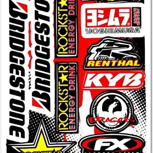ARS® Motocross Motorcross Dirt Bike Dirtbike Motorcycles Moto Race ATV Accessories Sponsor Logos Helmet Parts Racing Pack 6 Vinyl Graphics Sticker Decal Kits Sheet D6724 Best4Buy - Image 6
