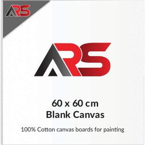 ARS® Blank Canvas 60 x 60 cm White - this premium-quality canvas 100% Cotton Artist Canvas Boards For Painting, Acrylic Pouring, Oil Paint Dry & Wet Art Media - Image 1