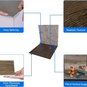 ARS® 2 Pcs 21.6in/55cm Photo Backdrop Boards, Double Sided Wood & Cement Texture Realistic Surface Background for Flat Lay Food, Tabletop Product Photography - Image 4