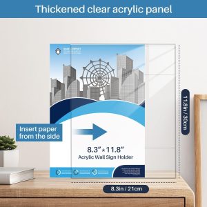 ARS® A4 Acrylic Frame Wall Sign Holder (Portrait, 2-Pack) - Frameless Self-Adhesive Wall Poster Display Frame for Office, Store, Restaurant - No Drilling Needed, Clear Document Holder - Image 7