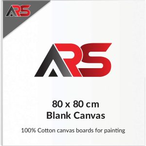 ARS® Blank Canvas 80 x 80 cm White - this premium-quality canvas 100% Cotton Artist Canvas Boards For Painting, Acrylic Pouring, Oil Paint Dry & Wet Art Media - Image 1