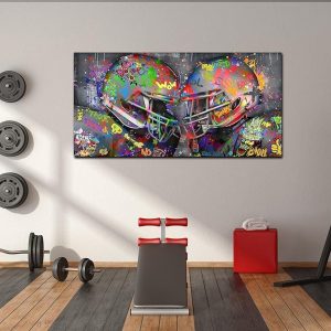 ARS® American Football Posters Large Wall-Art For Living Room - Graffiti Rugby Ball Bedroom Decor For Teen Boys - Banksy Canvas Wall-Art Ready To Hang Size 59" x 29" - Image 5