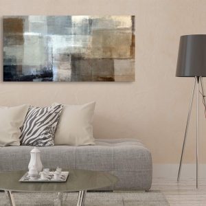 ARS® Canvas Prints Abstract Wall Art Print Paintings Grey and Brown Stretched Canvas Wooden Framed for living Room Bedroom and Office Home Decor Artwork XLarge 24x45inch - Image 3