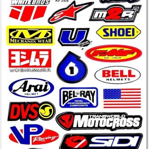 ARS® Motocross Motorcross Dirt Bike Dirtbike Motorcycles Moto Race ATV Accessories Sponsor Logos Helmet Parts Racing Pack 6 Vinyl Graphics Sticker Decal Kits Sheet D6724 Best4Buy - Image 5