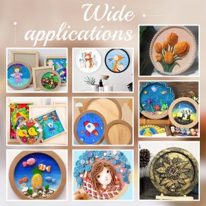ARS® 3pcs Canvas Boards - Round Wood Painting Boards, 15cm & 20cm Diameter, Unfinished Wood Paint Pouring Panels for Crafts - Image 4