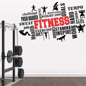 ARS® Gym Fitness Bodybuilding Sport Workout Creative Colorful Word Cloud Wall Sticker' SM817 (PVC Vinyl 110cm X 65 cm) - Image 3