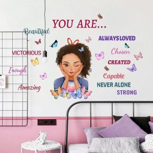 ARS® Wall Stickers Decor, Murals for Bedroom, Wall Stickers for Girls Room, Motivational Girl English Wall Sticker for Room, Living room, Wall(35.4 x 22.8 inch) - Image 3