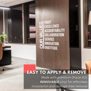 ARS® Large Our Values Office Decor Wall Art Wall Decal Inspirational Motivational Vinyl Office Supplies Home Gym Work Success Wall Sticker Teamwork Welcome Quote Business Sign Gift - Image 5