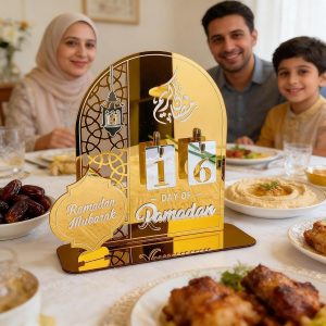 ARS® Ramadan Decorations for Home Ramadan Advent Calendar Countdown Calendars Eid Ramadan Calendar Ramadan Gift (Gold) - Image 8