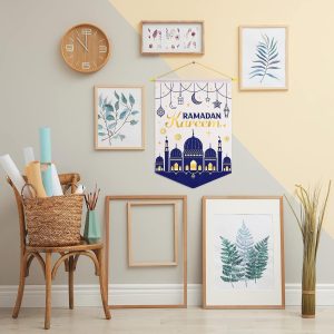 ARS® Ramadan Kareem Decorations Hanging Canvas Sign Banner Double Sided Islamic Outdoor Ramadan Mubarak Garden Flag Welcome Sign Canvas Door Ornament for Indoor and Outdoor - Image 5