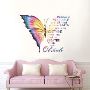 ARS® Butterfly Believe in Yourself All That You Are Inspirational Quote Wall Decals Stickers, Colorful Positive Saying Decoration Bedroom Living Room Art, Motivational Phrase Home Kitchen Decor Gift - Image 5