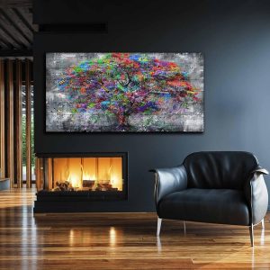 ARS® Tree Large Canvas Wall-Art For Living Room - Graffiti Forest Wall Art - Abstract Modern Home Office Wall Decor Ready to Hang Size 29" x 59" - Image 7