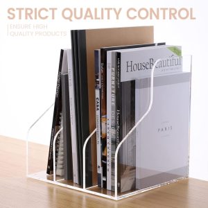 ARS® Desk Organizer, Acrylic Magazine Rack, Book Stand, File Holder for Office Organization and Accessories-Clear,3 Vertical Spaces 1 Pack (3 Slot V),A43GV - Image 5