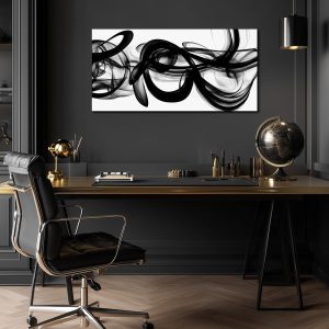 ARS® Black and White Abstract Wall Art for Bedroom Black Wall Decor for Living Room Canvas Print Wall Art for Office Ready to Hang 20 x 40 Inch - Image 6