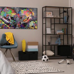 ARS® American Football Posters Large Wall-Art For Living Room - Graffiti Rugby Ball Bedroom Decor For Teen Boys - Banksy Canvas Wall-Art Ready To Hang Size 59" x 29" - Image 4