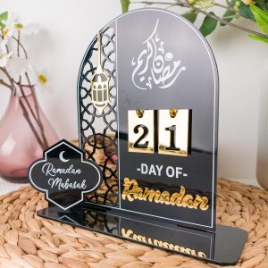 ARS® Ramadan Decorations Acrylic Advent Countdown Calendar, Eid Ramadan Table Decorations for Home and Office Party, 30-Day DIY Gifts﻿ (Black) - Image 5