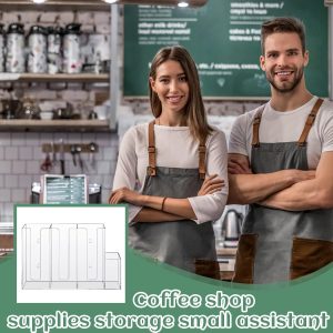 ARS® 4 Compartment Acrylic Coffee Cup Organizer Holder, Clear Plastic Cup and Lid Storage, Countertop, Modern Style, Transparent, 38 x 10.5 x 24 cm, Ideal for Kitchen, Restaurants, Lounges - Image 6