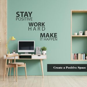 ARS® Large Stay Positive Work Hard Make it Happen Wall Sticker Inspirational Wall Decal Motivational Office Decor Quote Wall Art Vinyl Wall Decal School Classroom Gym, 55.9x86.4x0.5 cm - Image 4