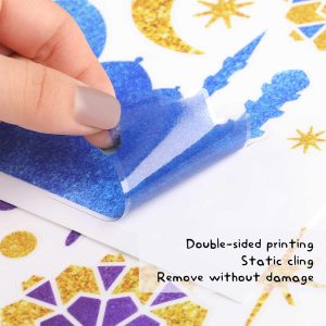 ARS® Ramadan Mubarak Window Clings Eid Mubarak Window Stickers Party Supplies Decorations Muslim Happiness Ramadan Eid Al-fitr Decor - Image 4