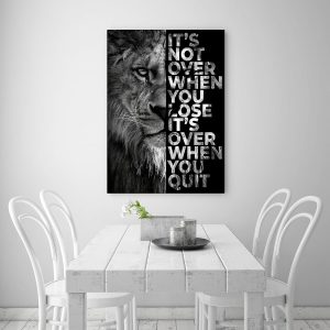 ARS® Lion Inspirational Wall Entrepreneur Quotes Its Not Over When You Lose Canvas Posters -Motivational Lion Canvas Print Frame Picture Painting for Office Home Decor Bedroom-16"x20" - Image 3