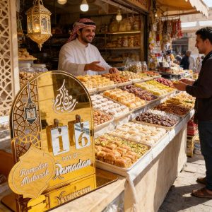 ARS® Ramadan Decorations for Home Ramadan Advent Calendar Countdown Calendars Eid Ramadan Calendar Ramadan Gift (Gold) - Image 4