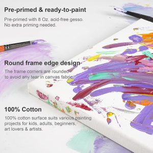 ARS® Blank Canvas 90 x 120 cm White - this premium-quality canvas 100% Cotton Artist Canvas Boards For Painting, Acrylic Pouring, Oil Paint Dry & Wet Art Media. - Image 5