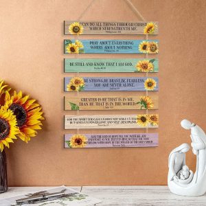 ARS® Christian Bible Verse Sunflower Wall Plaque 1.5 x 12 Inches Bible Gift Set Ordination Gifts Selected Gifts Christening Christian Gift for Women Inspirational - Image 4