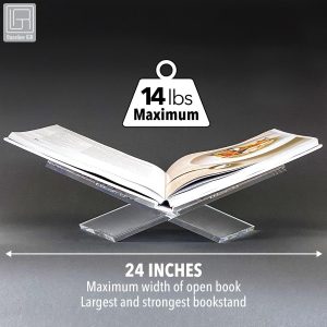 ARS® Acrylic Book Stand | Book Holder | Bible Stand | Cookbook Stand | Textbook Stand | Open Book Display Stand For Reading & Displaying Your Favorite Book (CLEAR) - Image 4