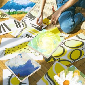 ARS® 10 Pcs 6x6 Wood Panel Boards, Unfinished Wood Canvas Wooden for Crafts, Painting Canvas, DIY Art Projects, Pouring, Arts Use with Oils, Acrylics - Image 6