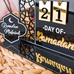 ARS® Ramadan Decorations Acrylic Advent Countdown Calendar, Eid Ramadan Table Decorations for Home and Office Party, 30-Day DIY Gifts﻿ (Black) - Image 7