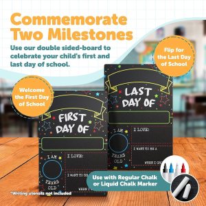 ARS® First Day Last Day of School black Chalkboard Double Sided Sign - 30.5 x 7.22 - Image 3
