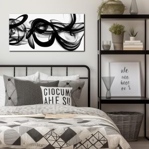 ARS® Black and White Abstract Wall Art for Bedroom Black Wall Decor for Living Room Canvas Print Wall Art for Office Ready to Hang 20 x 40 Inch - Image 5